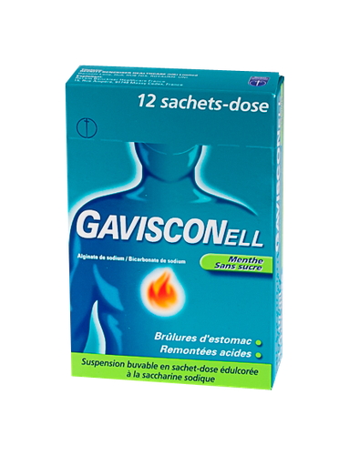 GAVISCONELL MENTHE SANS SUCRE SACHET DOSE 12