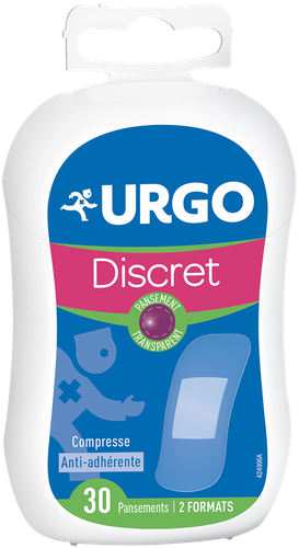 Urgo - Pansements Discret - Transparent et ultra-fin  - 2 formats - 30 pansements