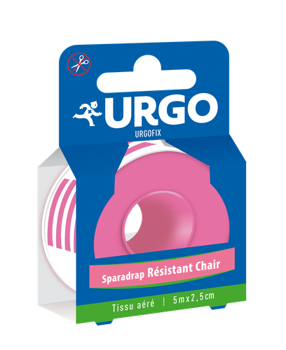 Urgo Sparadrap tissé micro-aéré, résistant et de couleur chair / Fixation - maintien de pansements ou de dispositifs médicaux, sur zone de frottements ou de traction
